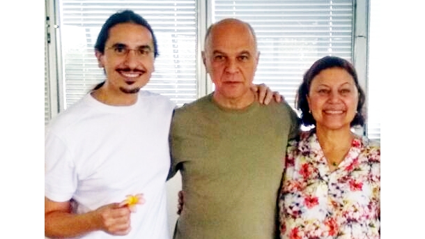 Fabio Mocci com Professores Marcos Rojo e Daisy Rodrigues em 2016