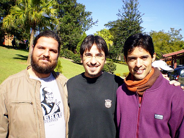 Fabio Mocci com Professores Thiago Leão e Carlos Siqueira em 2009